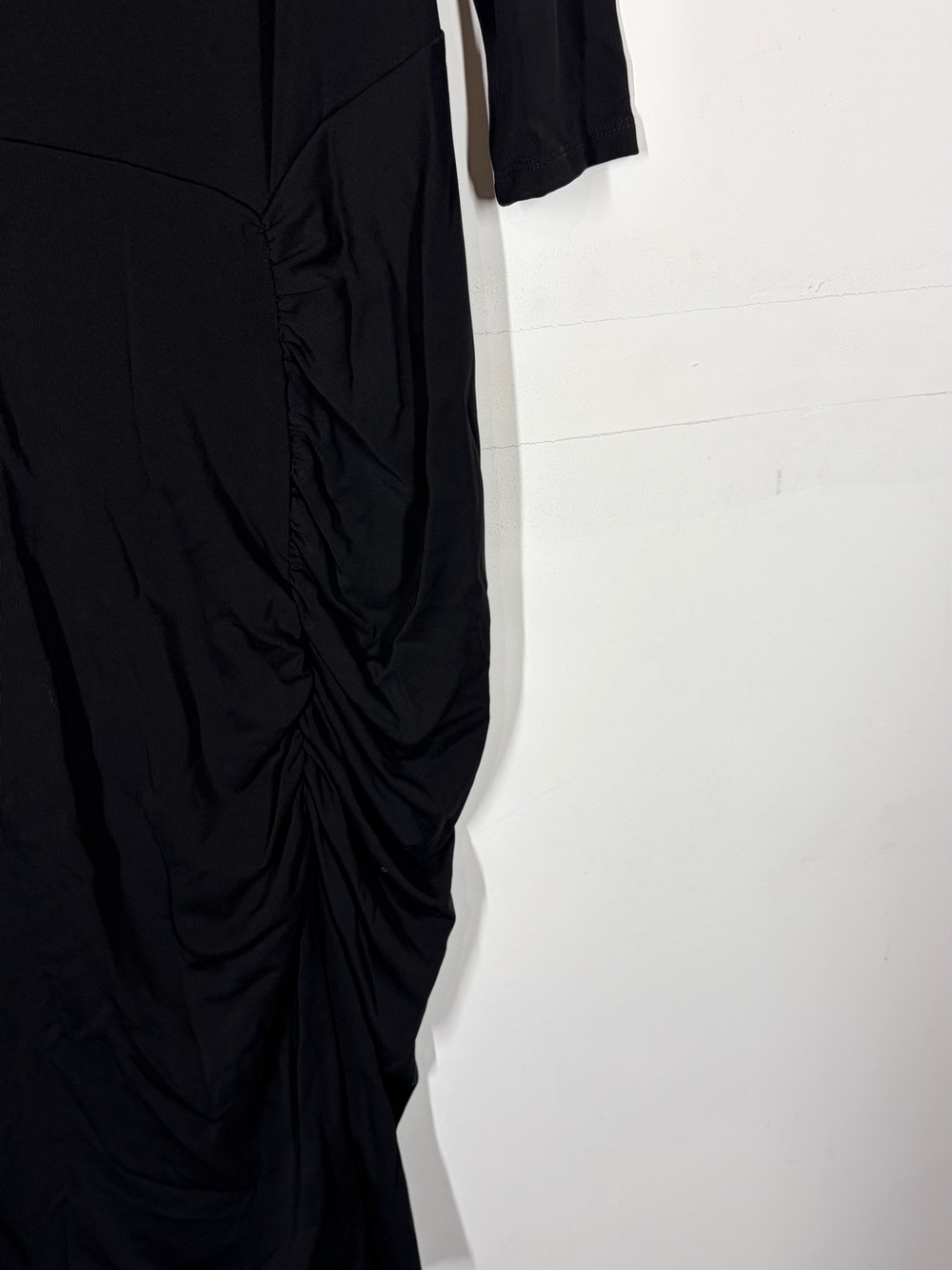 NWT $450 Josie Natori Black Jersey Matte Dress Size Medium - Picture 4 of 9